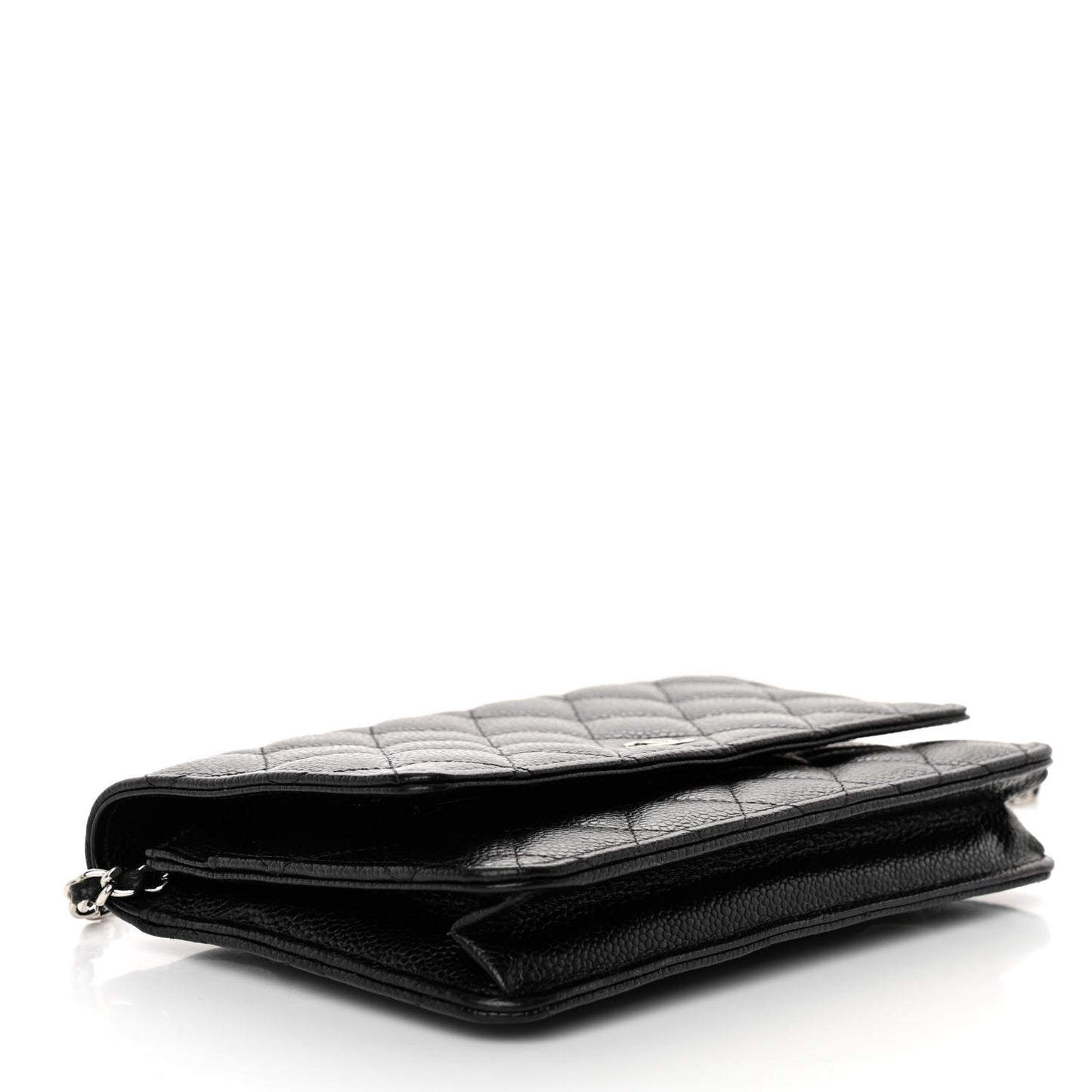 Caviar Quilted Wallet on Chain WOC Black