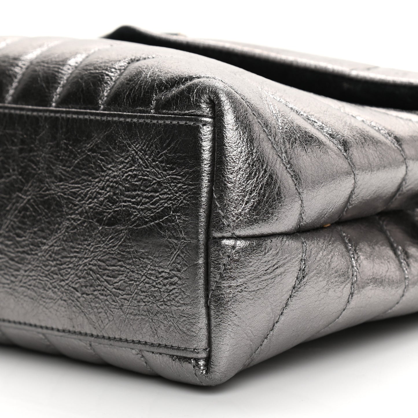 Y Quilted Monogram Small Loulou Chain Satchel Acciaio