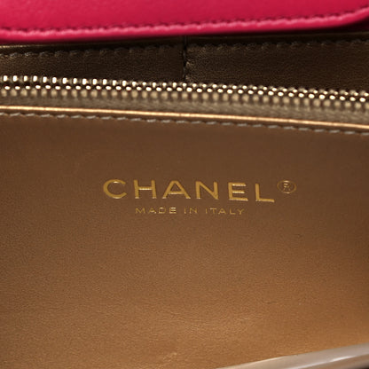 Chanel Lambskin Quilted Coco Midnight Clutch Dark Pink 6 of 7
