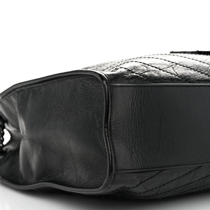 Saint Laurent Crinkled Calfskin Matelasse Monogram Large Niki Shopper Tote Black 9 of 12