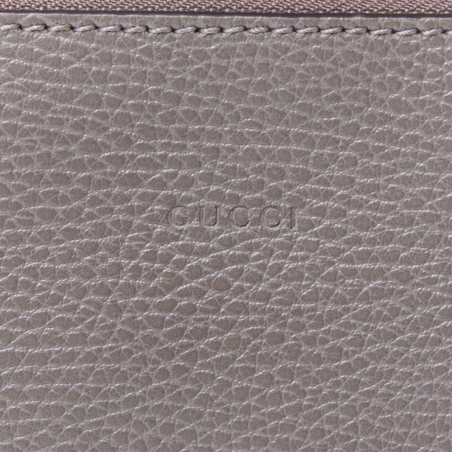 Gucci Calfskin Large Bamboo Clutch Grey 6 of 9