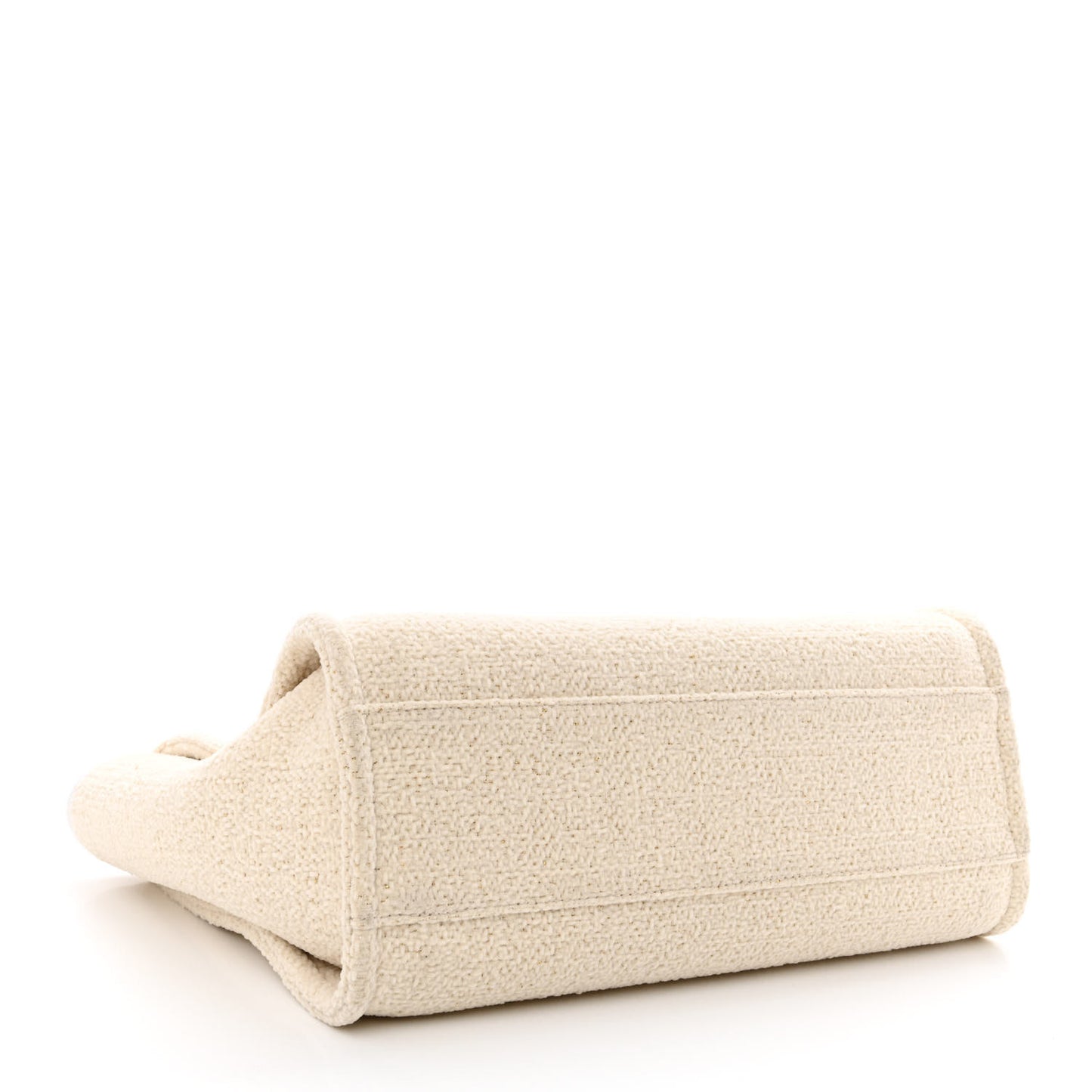 Lurex Boucle Small Deauville Tote Ivory