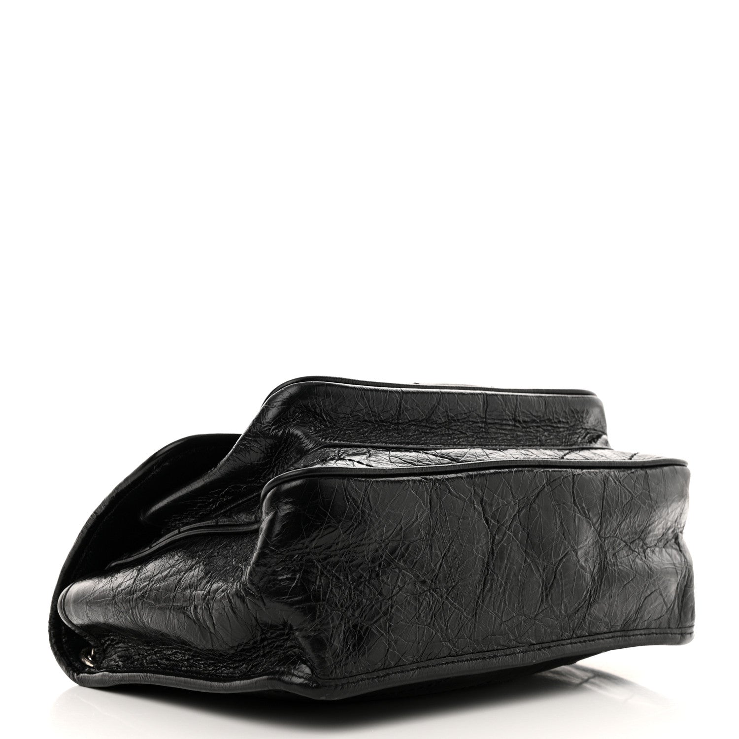 Saint Laurent Crinkled Calfskin Matelasse Monogram Medium Niki Chain Satchel Black 4 of 11