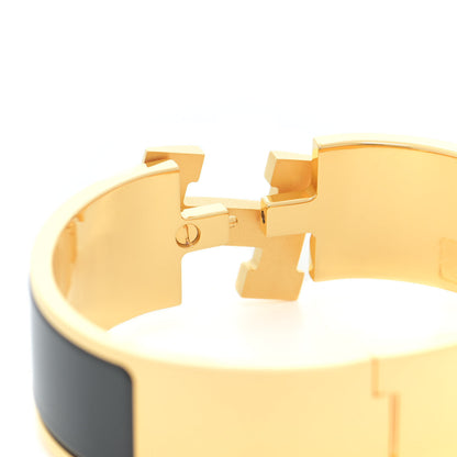 Hermes Enamel Wide Clic Clac H Bracelet GM Black 4 of 6