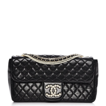 Chanel Lambskin Quilted Medium Westminster Pearl Flap Black 1 of 8