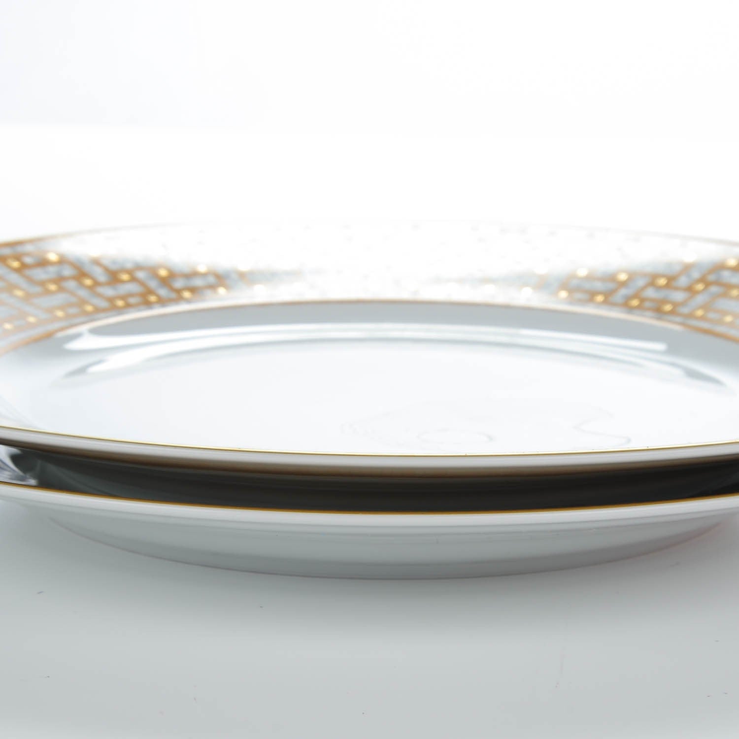 Hermes Porcelain Mosaique Au 24 Gold Dinner Plate Set of 2 7 of 9