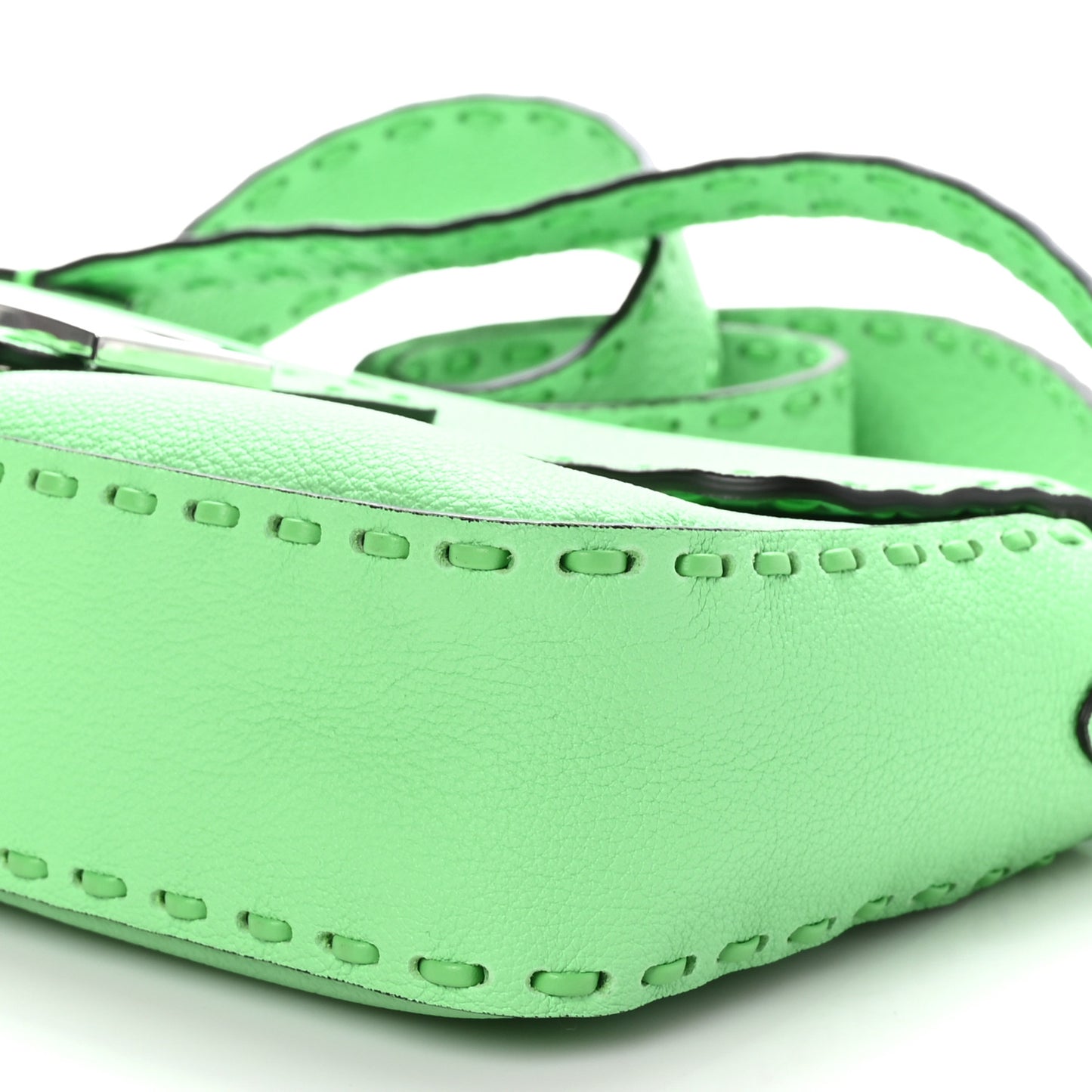 Cuoio Roma Sellerissima Nappa Sintetica Tape Stitch Baguette Edamame