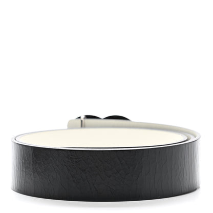 Chanel Patent Calfskin CC Reversible Belt 95 Black White 2 of 6