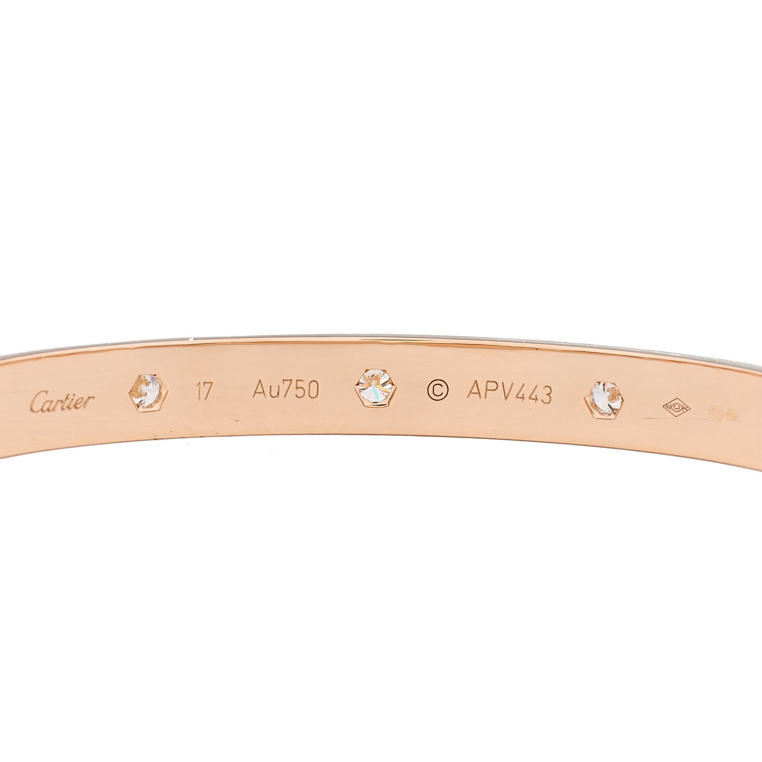 Cartier 18K Pink Gold 10 Diamond LOVE Bracelet 17 4 of 6