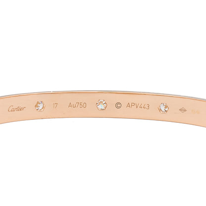 Cartier 18K Pink Gold 10 Diamond LOVE Bracelet 17 4 of 6