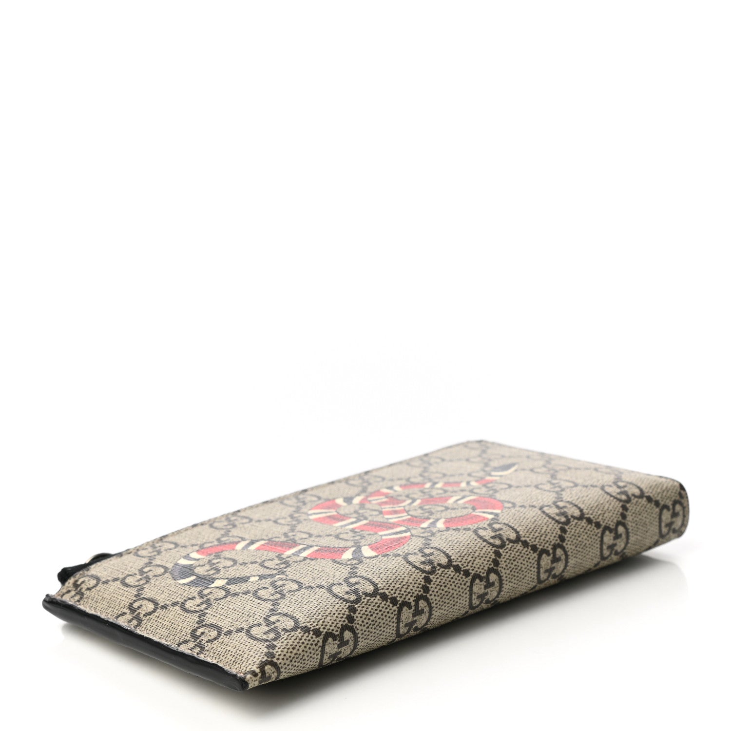 Gucci GG Supreme Monogram Kingsnake Zip Around Wallet Beige 3 of 6