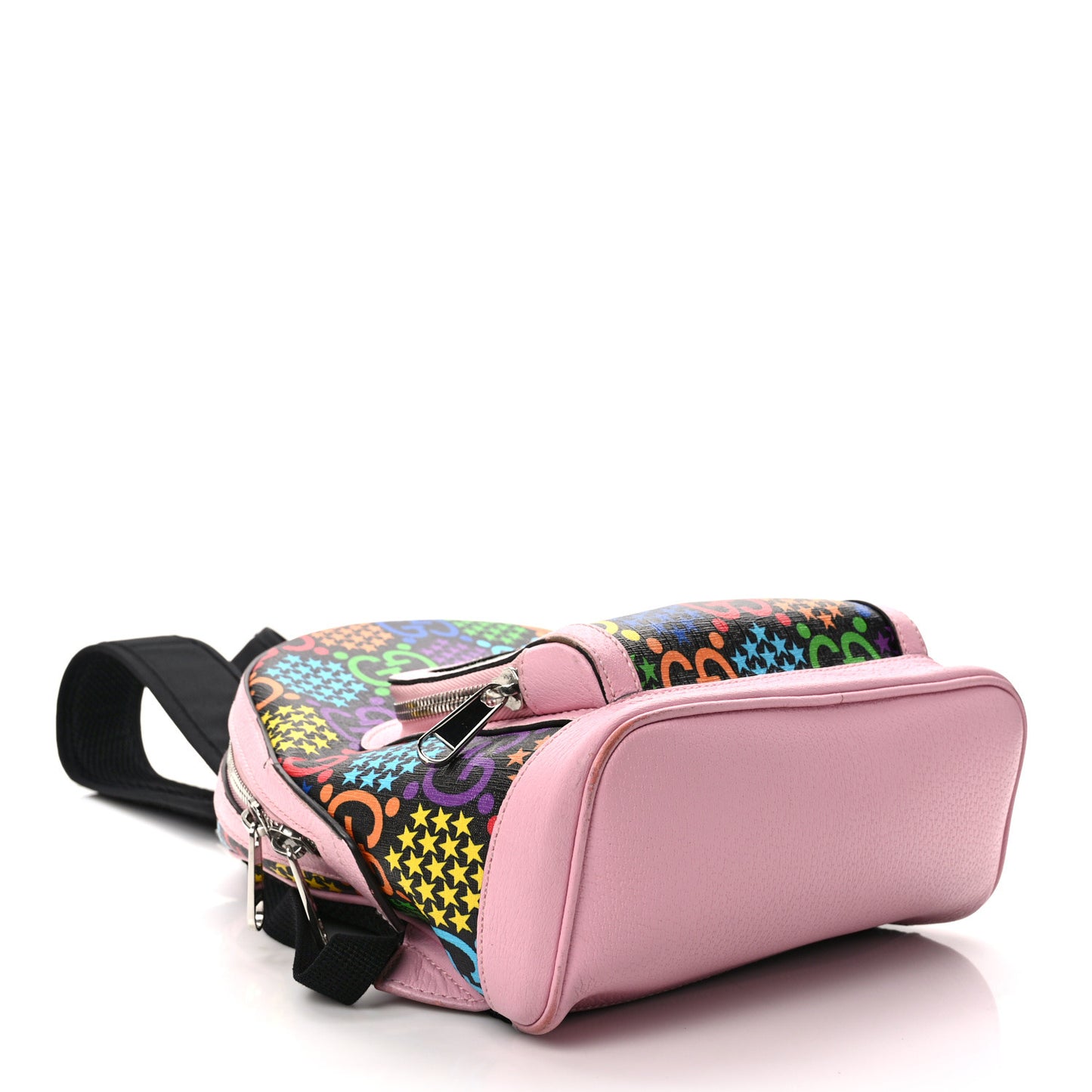 GG Supreme Monogram Psychedelic Small Day Backpack Black Multicolor Sugar Pink