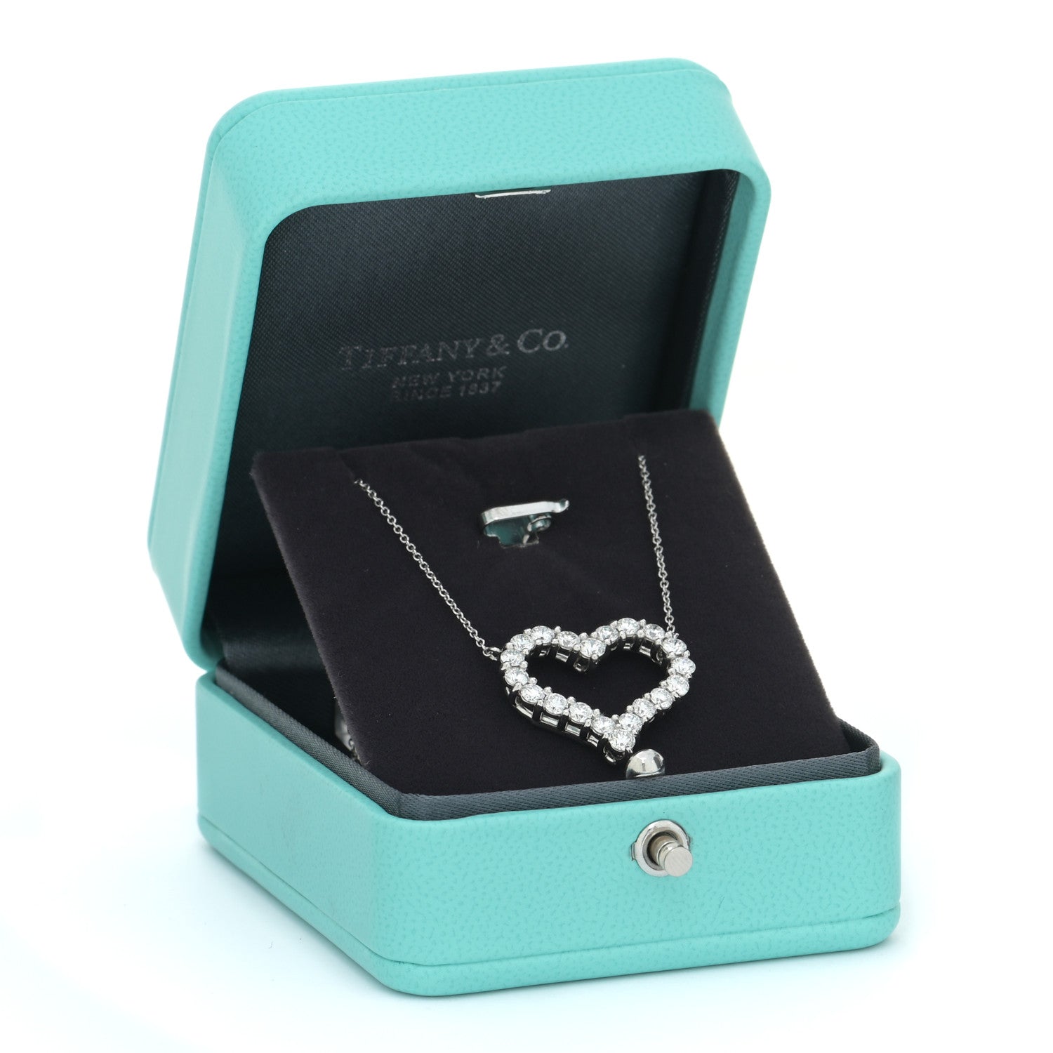 Tiffany Platinum Diamond 1.96ctw Heart Pendant Necklace 5 of 5