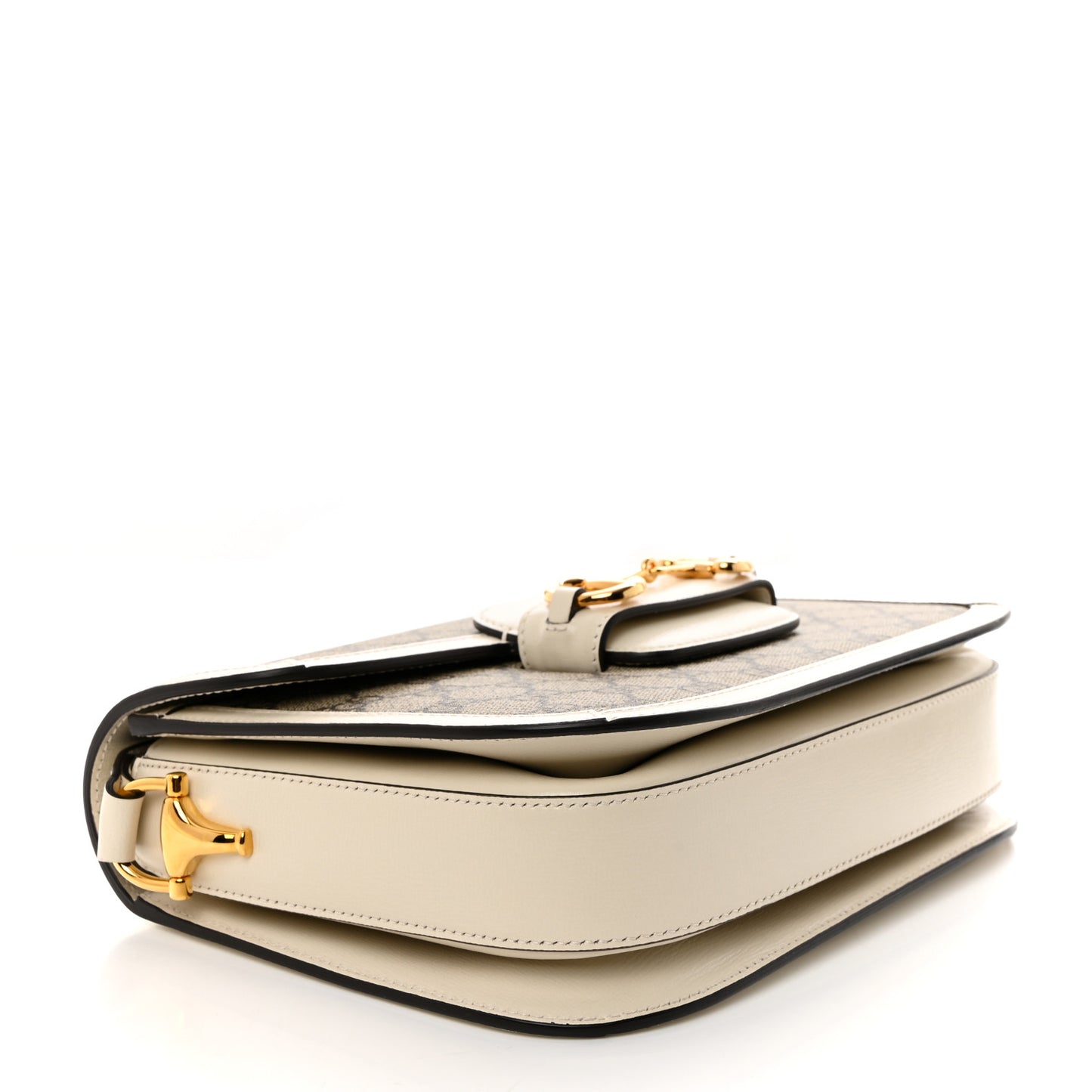 GG Supreme Monogram Horsebit 1955 Shoulder Bag Beige Mystic White