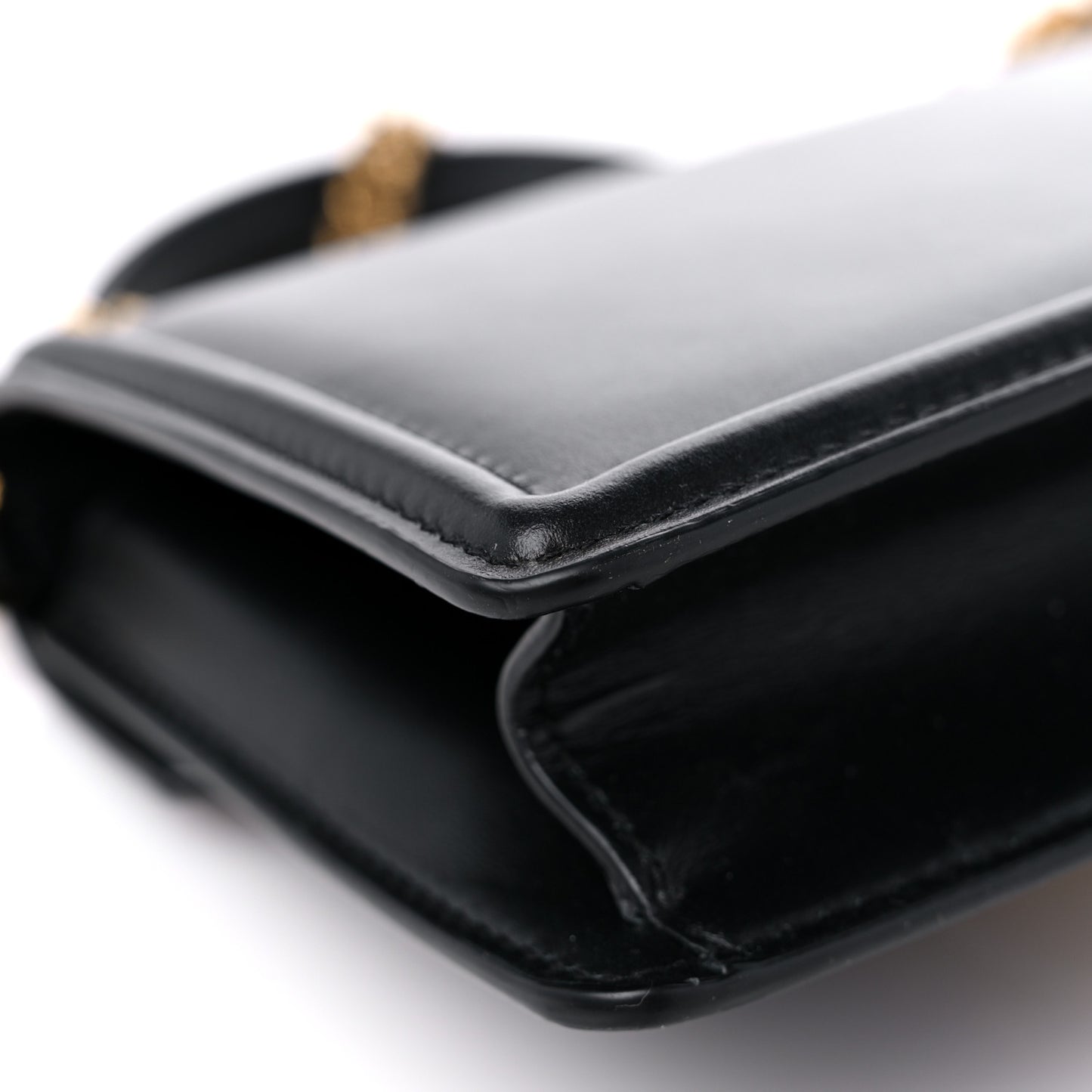 Smooth Calfskin Small Devotion Envelope Top Handle Bag Black