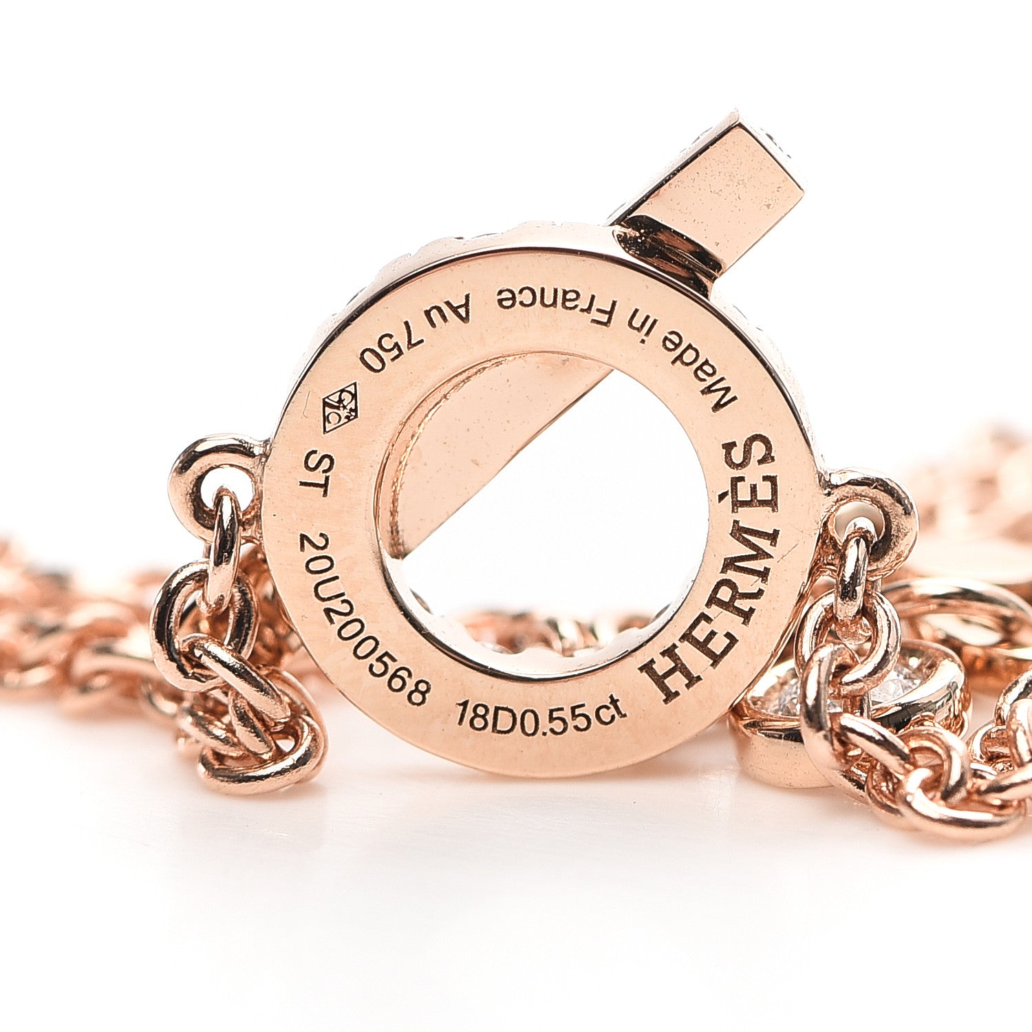 Hermes 18K Rose Gold Diamond Finesse Bracelet ST 4 of 5