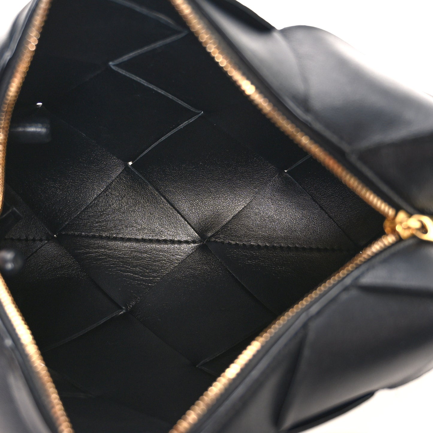 Lambskin Maxi Intrecciato Small Cassette Camera Bag Black