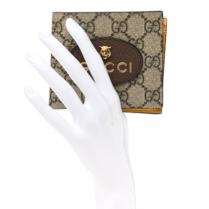 Gucci GG Supreme Monogram Neo Vintage Bi-Fold Wallet Beige Crop New Acero 2 of 8