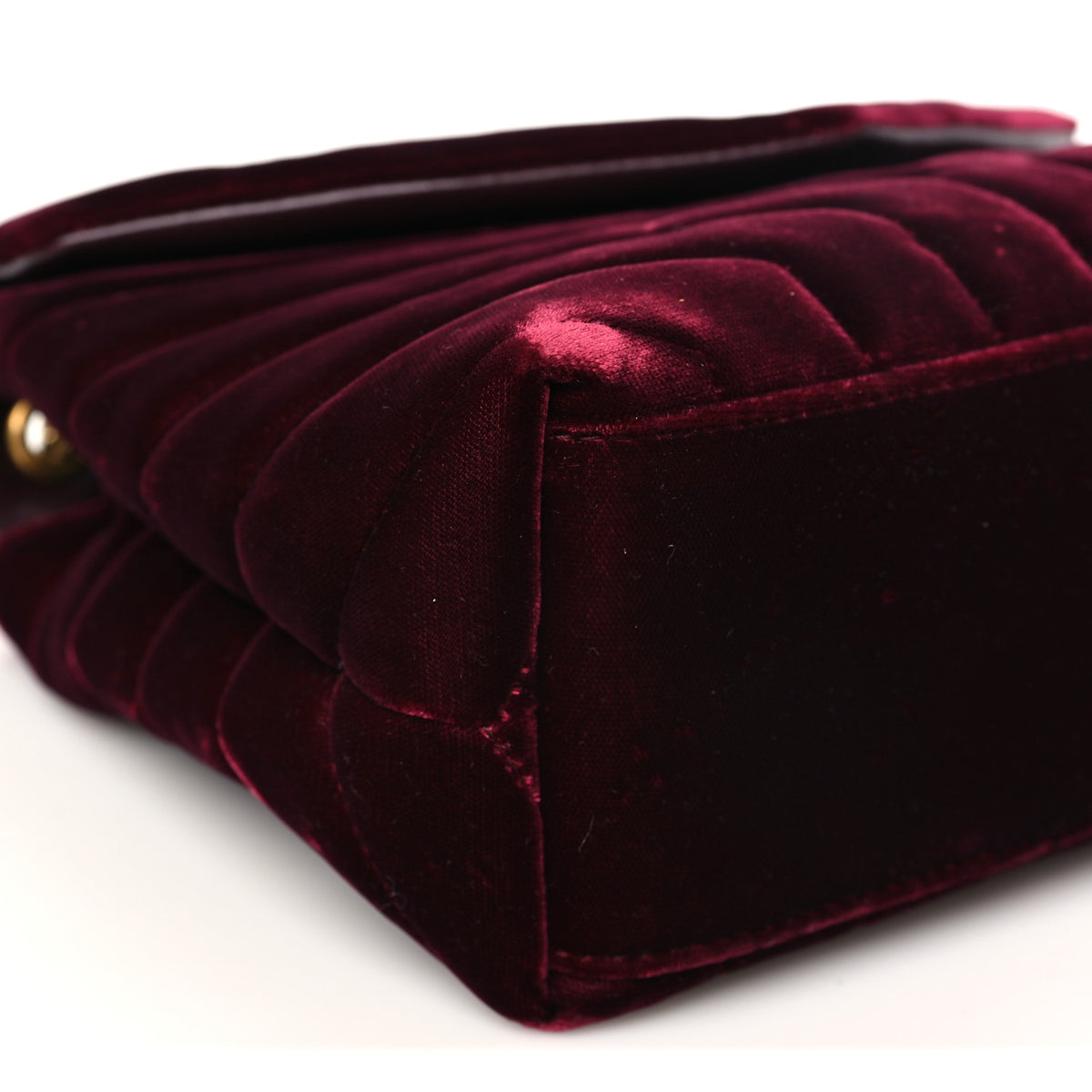 Velvet Y Quilted Monogram Small Loulou Chain Satchel Burgundy