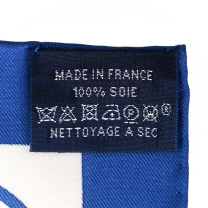 Hermes Silk Brides de Gala Nano Scarf 20 Bleu Vif White Or 4 of 4