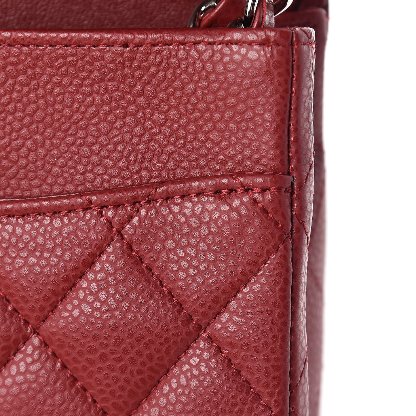 Caviar Quilted Medium Double Flap Red