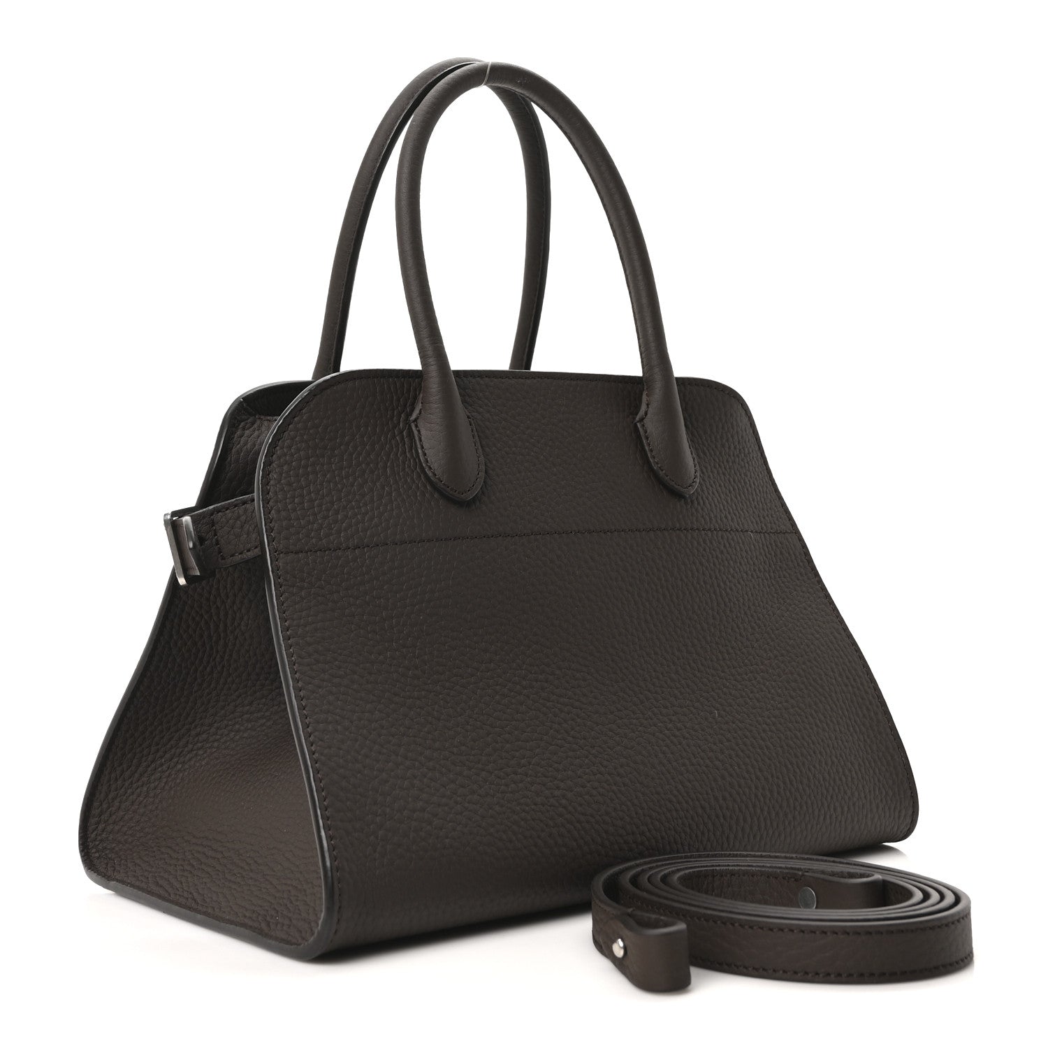 The Row Grained Calfskin Soft Margaux 10 Bag Deep Brown 3 of 11
