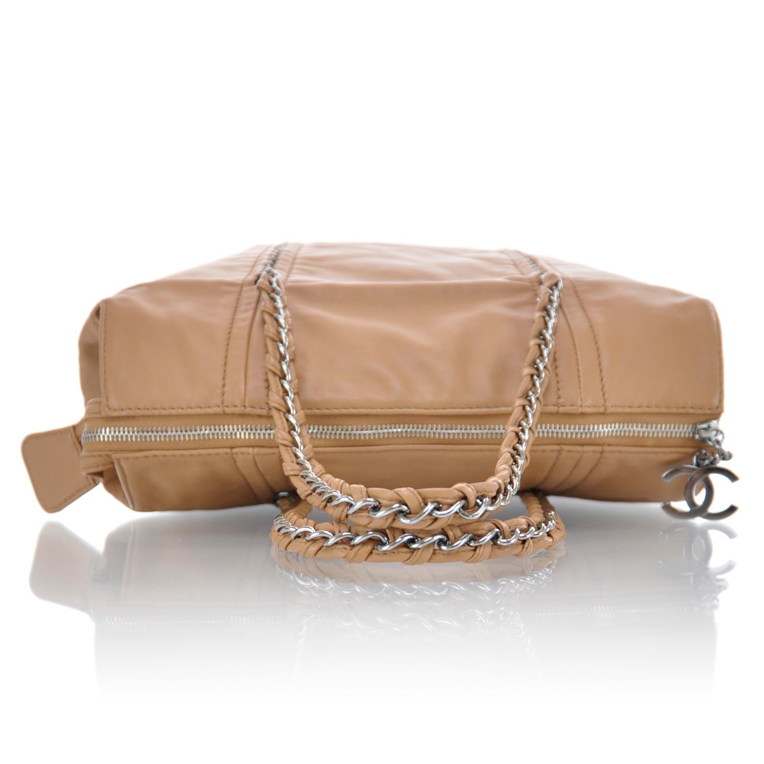 Chanel Calfskin Leather Luxe Ligne Tote Beige 4 of 9