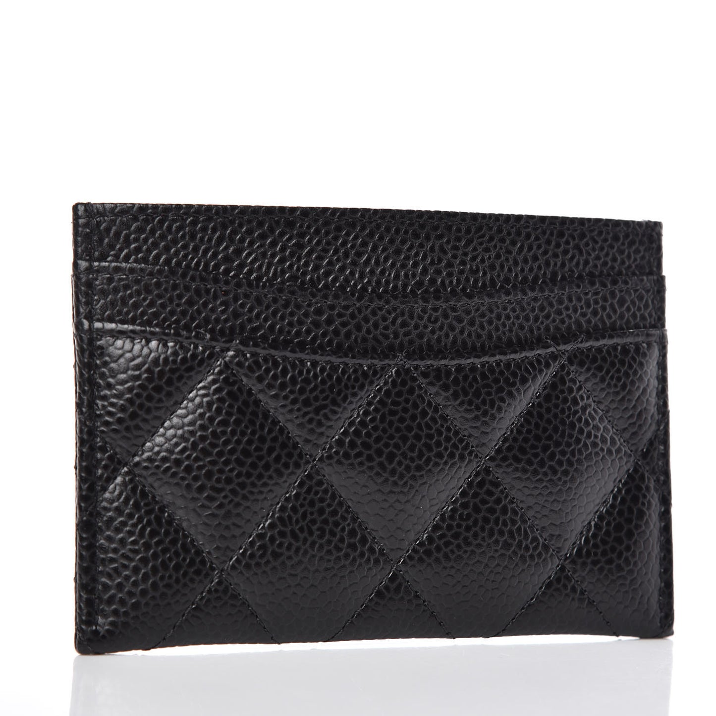 Caviar Quilted Card Holder Black