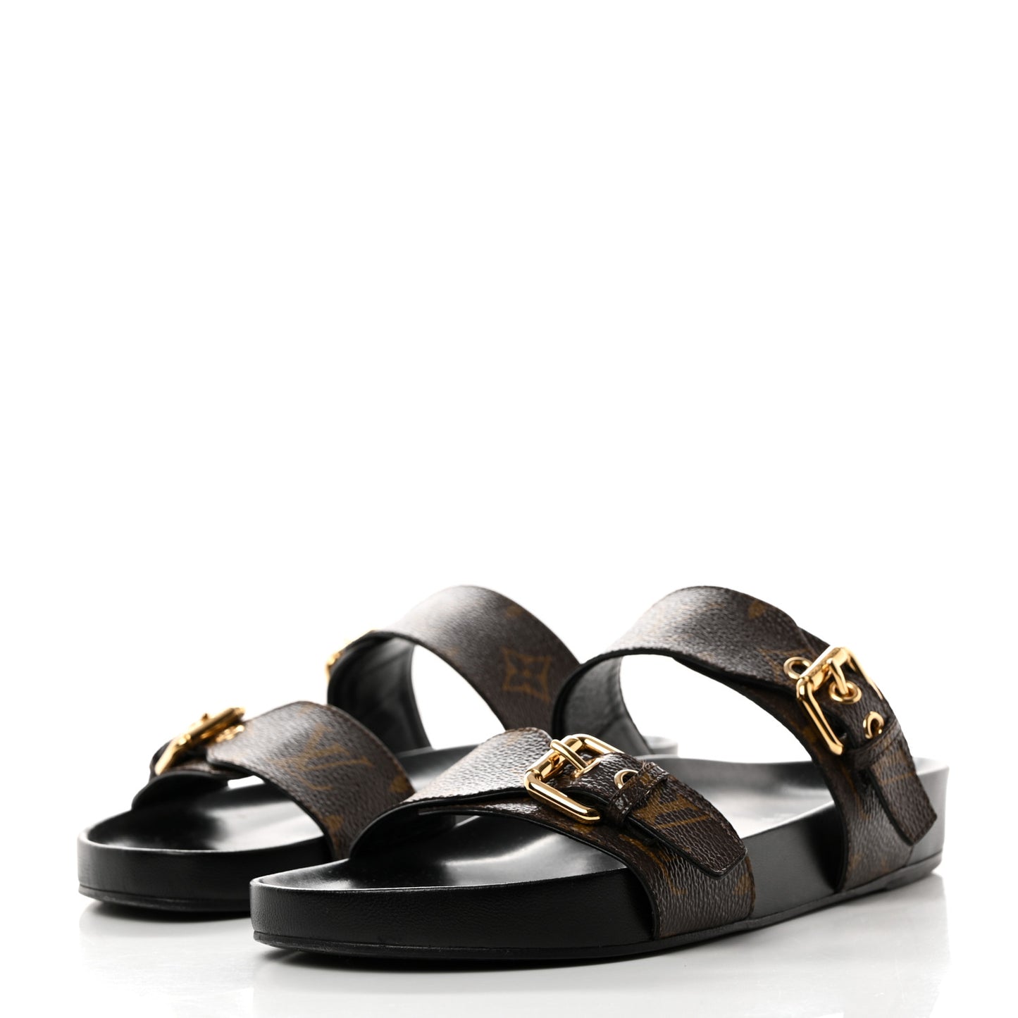 Monogram Bom Dia Mule Sandals 37.5 Black