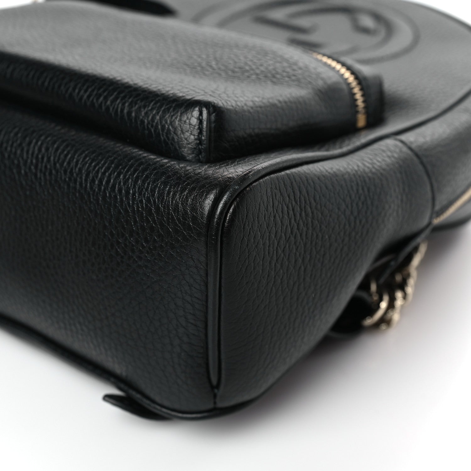 Gucci Pebbled Calfskin Soho Chain Backpack Black 9 of 9