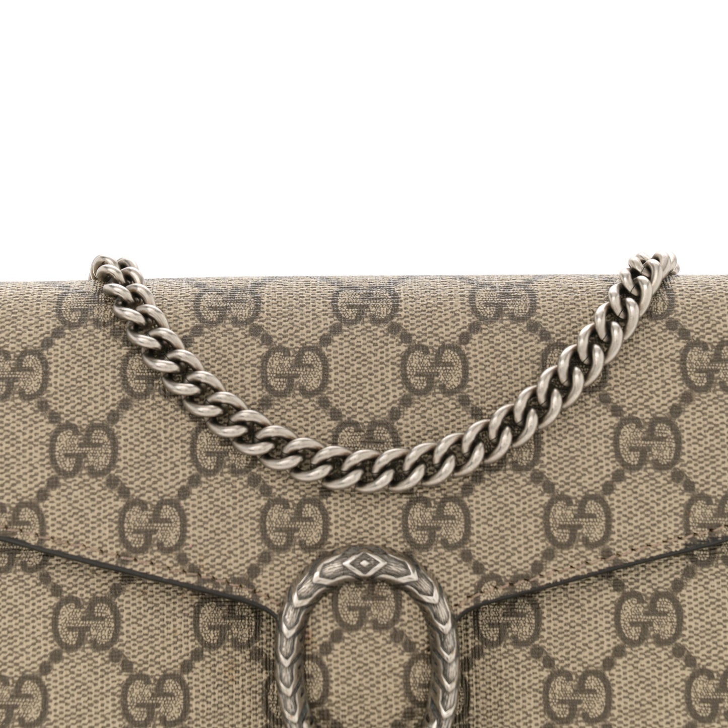 GG Supreme Monogram Mini Dionysus Chain Wallet Beige Taupe