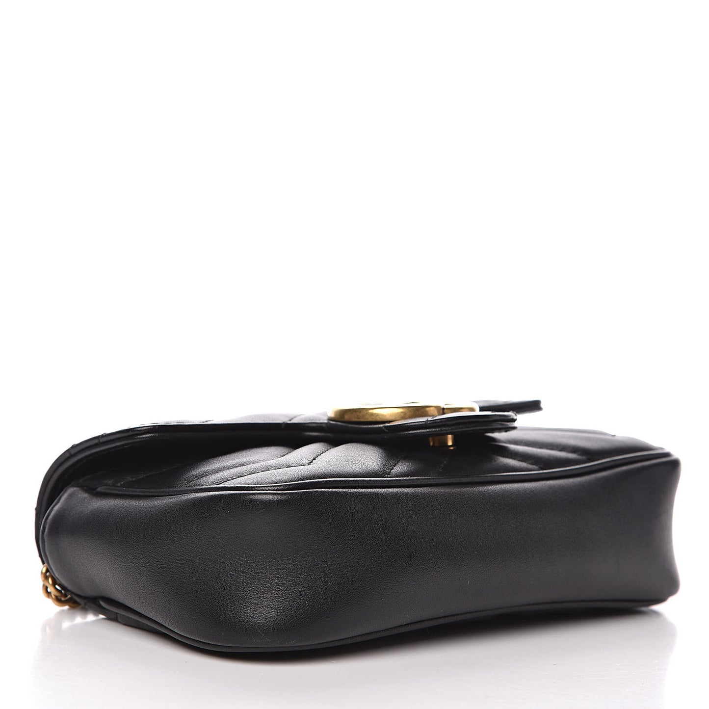 Calfskin Matelasse Super Mini GG Marmont Shoulder Bag Black