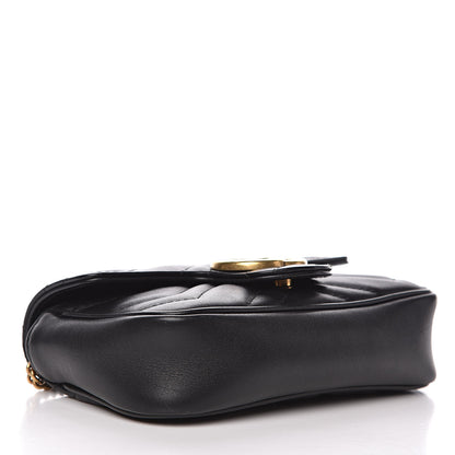 Gucci Calfskin Matelasse Super Mini GG Marmont Shoulder Bag Black 4 of 13