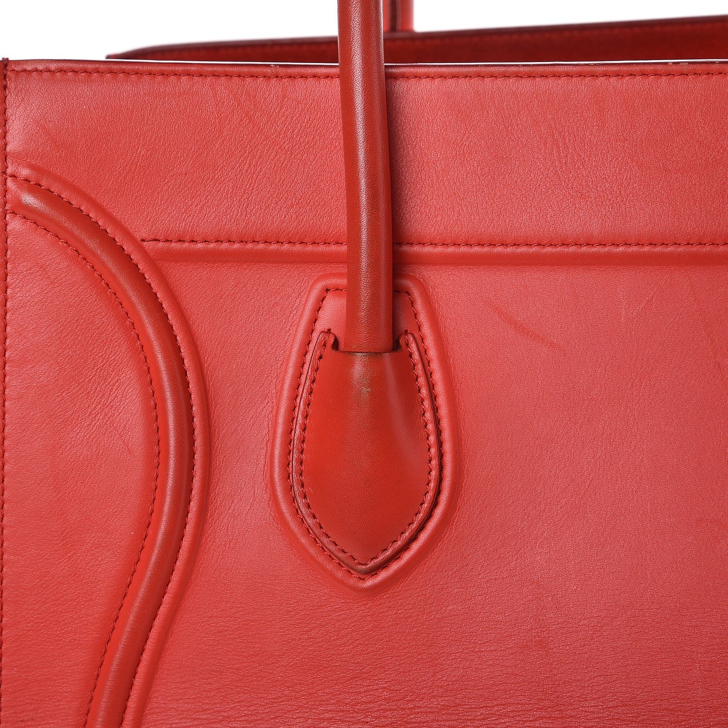 Celine Nappa Calfskin Medium Phantom Luggage Vermillion 20 of 28