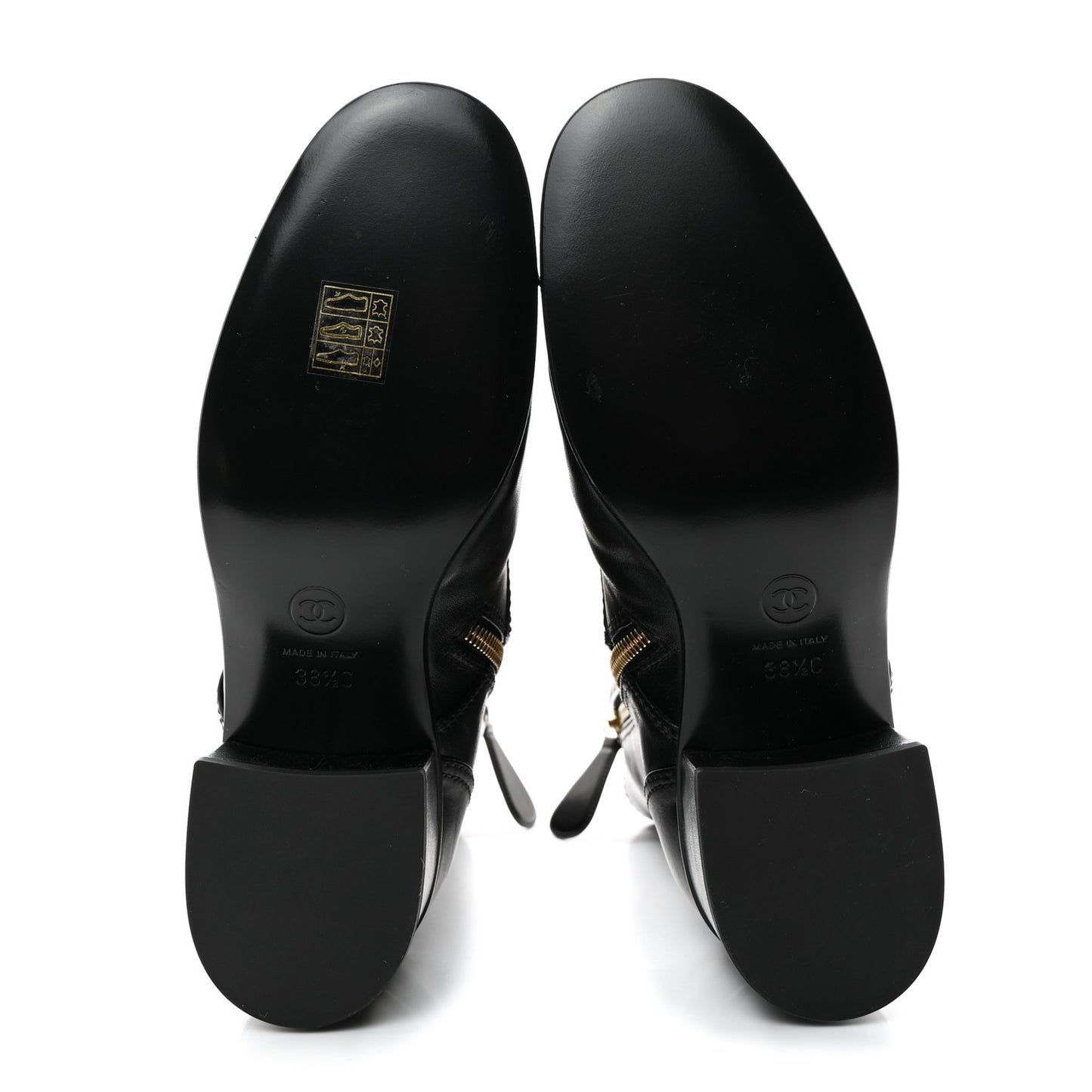 Calfskin Patent Cap Toe CC Lace Up Boots 38.5 Black