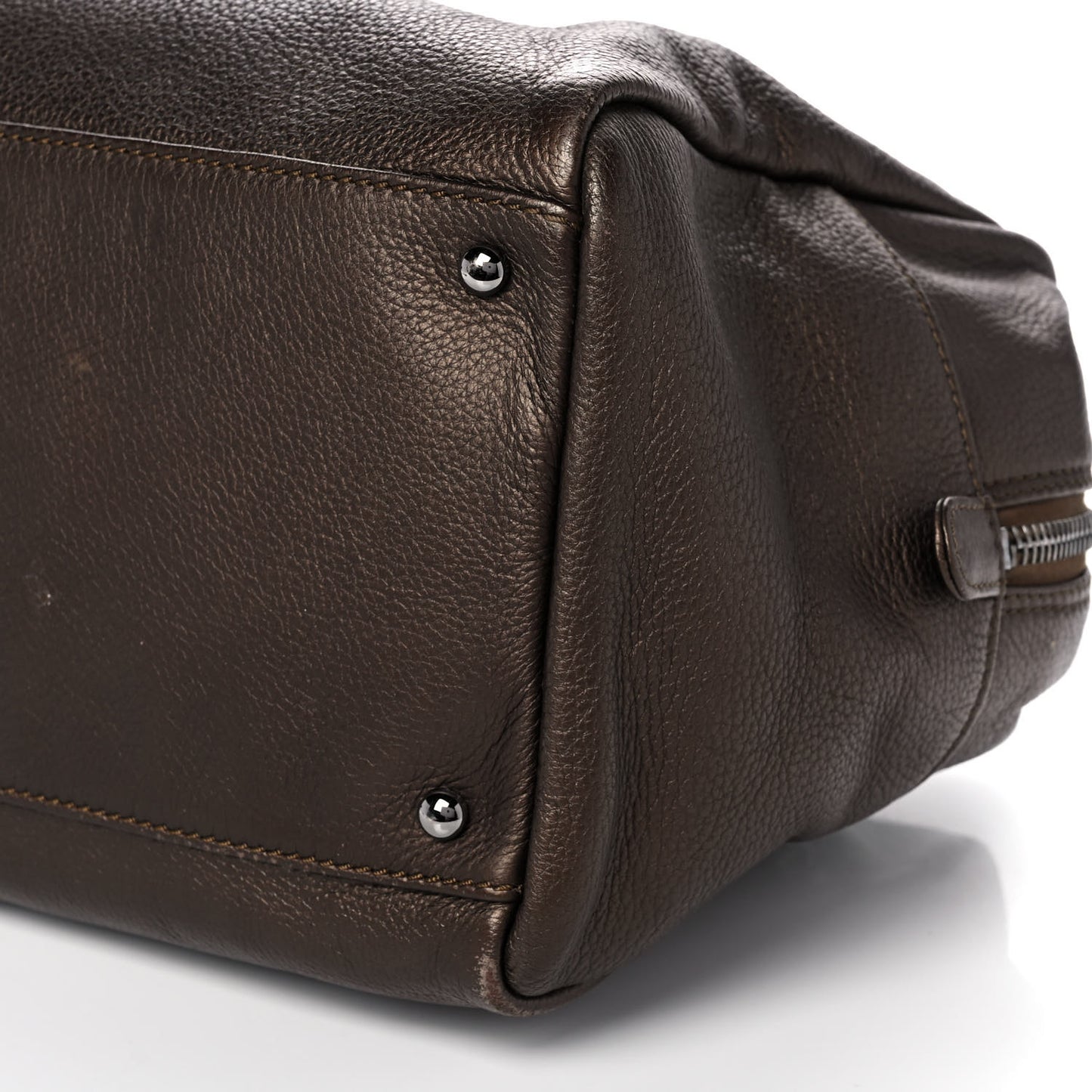 Metallic Deerskin Large Luxe Ligne Bowler Bronze