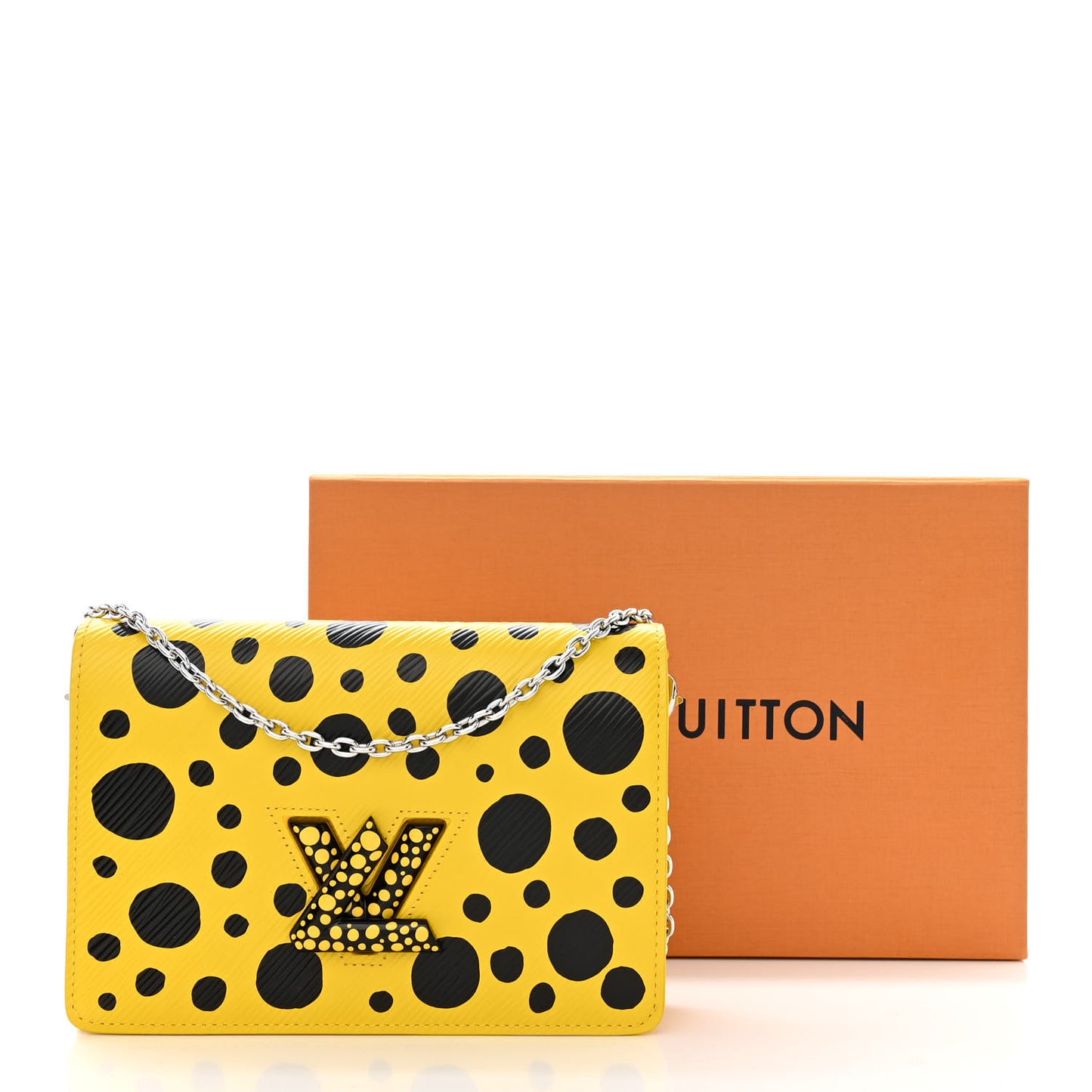 LV x YK Epi Infinity Dots Twist Belt Chain Wallet Yellow Black