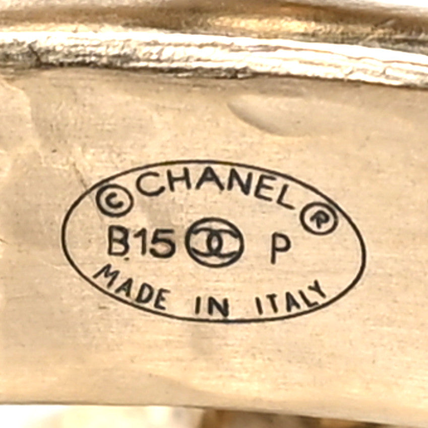 Chanel Pearl CC Cuff Bracelet Gold Pearly White 4 of 4