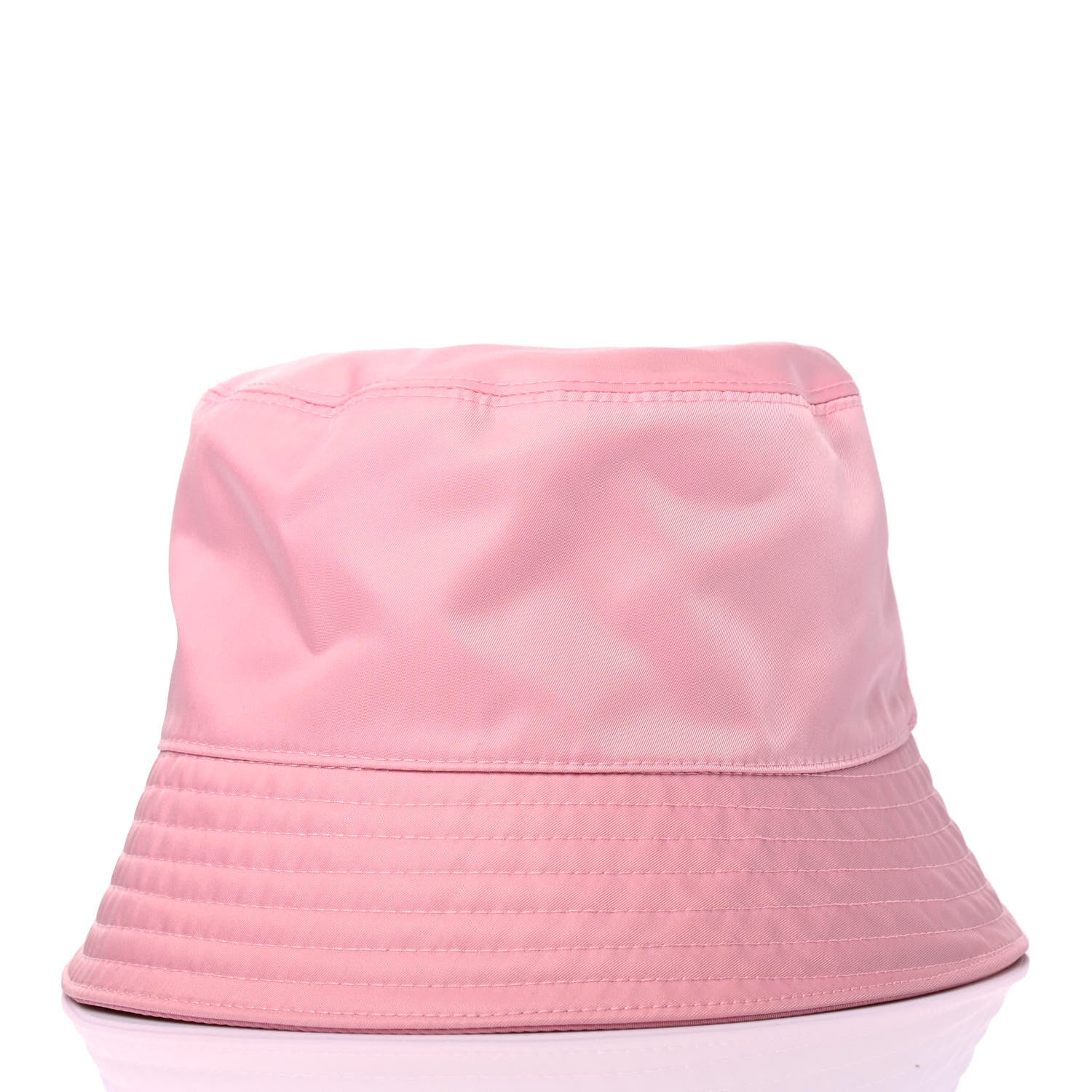 Prada Re-Nylon Metal Triangle Logo Womens Bucket Hat M Begonia 3 of 4
