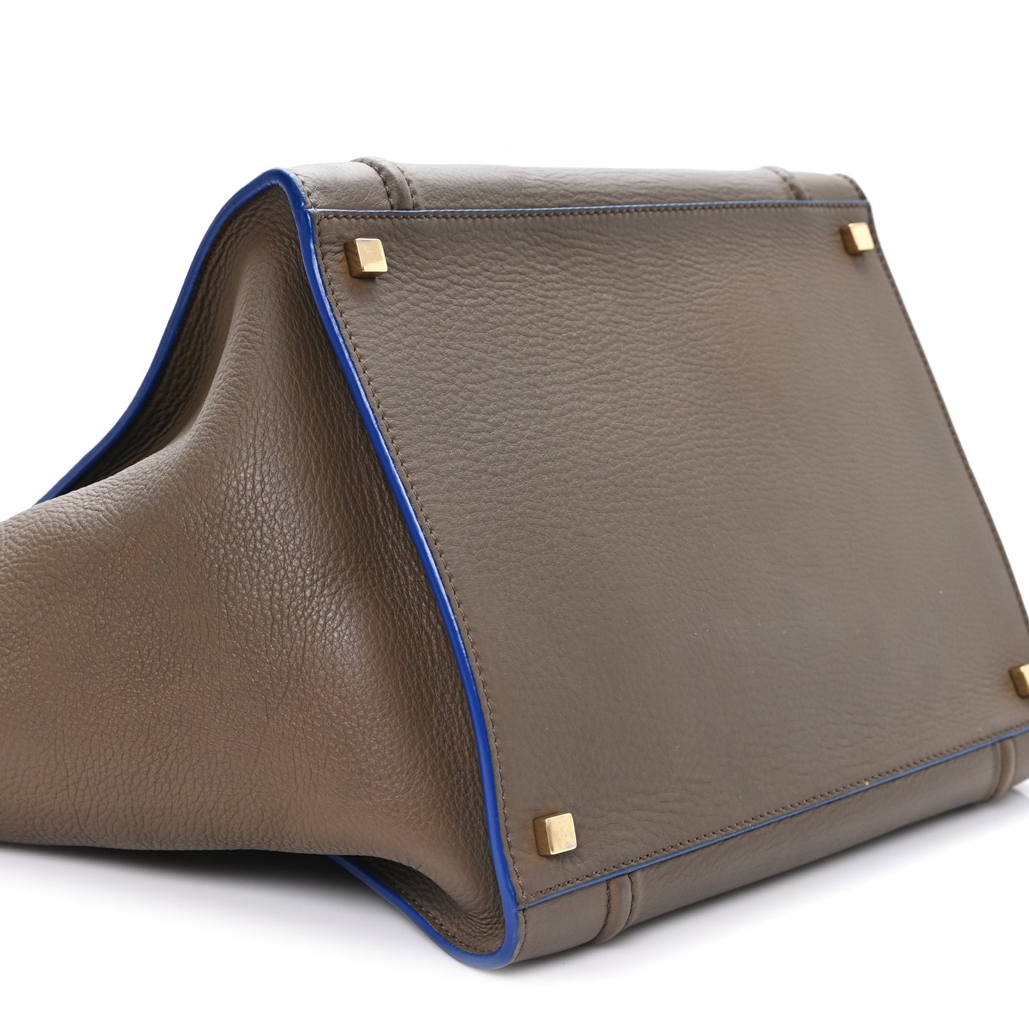 Baby Grained Medium Phantom Luggage Taupe Blue Trim