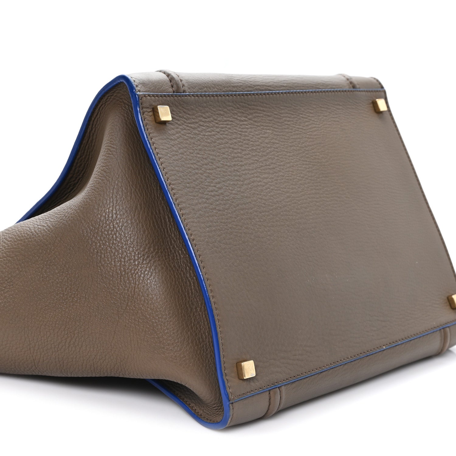 Celine Baby Grained Medium Phantom Luggage Taupe Blue Trim 8 of 10