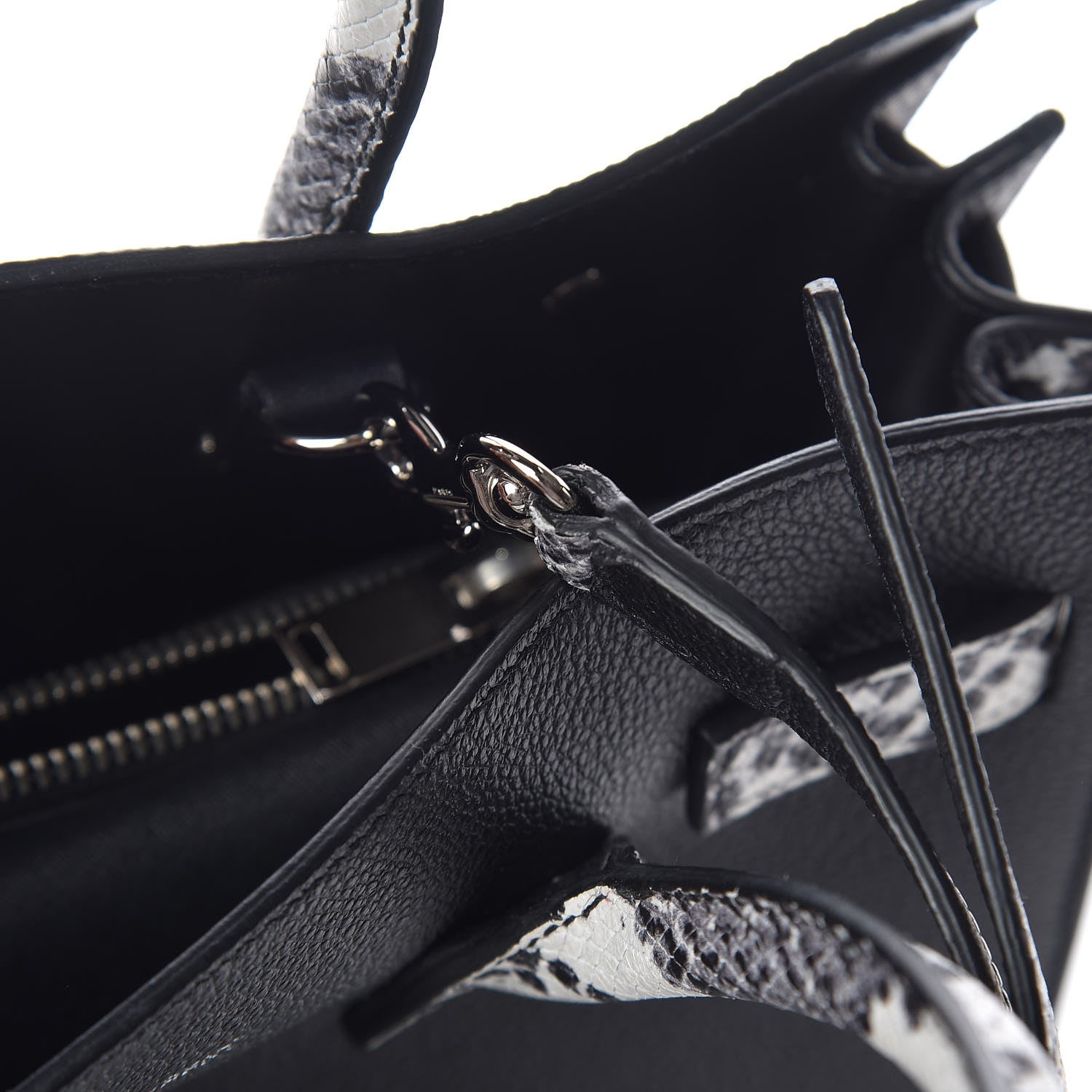 Saint Laurent Grained Calfskin Embossed Python Baby Sac De Jour Black 10 of 10