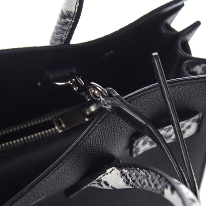 Saint Laurent Grained Calfskin Embossed Python Baby Sac De Jour Black 10 of 10
