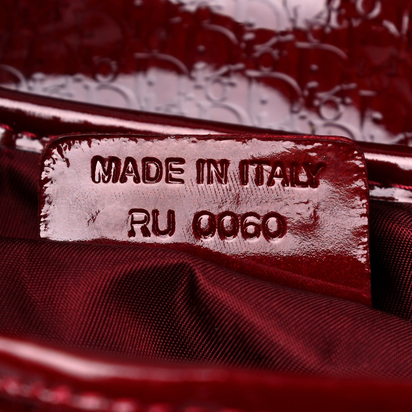 Patent Diorissimo Double Saddle Bag Dark Red