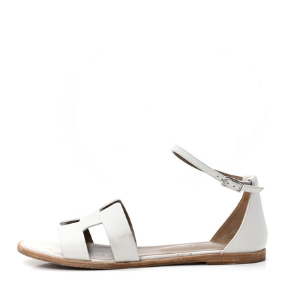 Hermes Calfskin Santorini Sandals 41 White 1 of 12