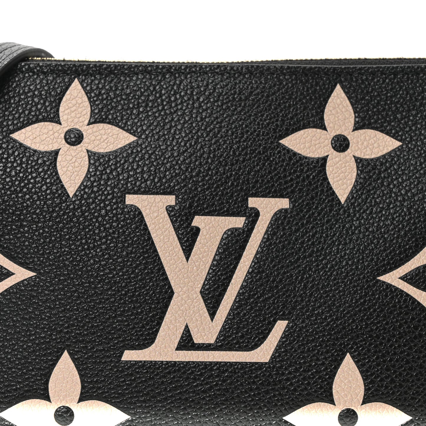 Empreinte Monogram Giant Double Zip Pochette Black Cream