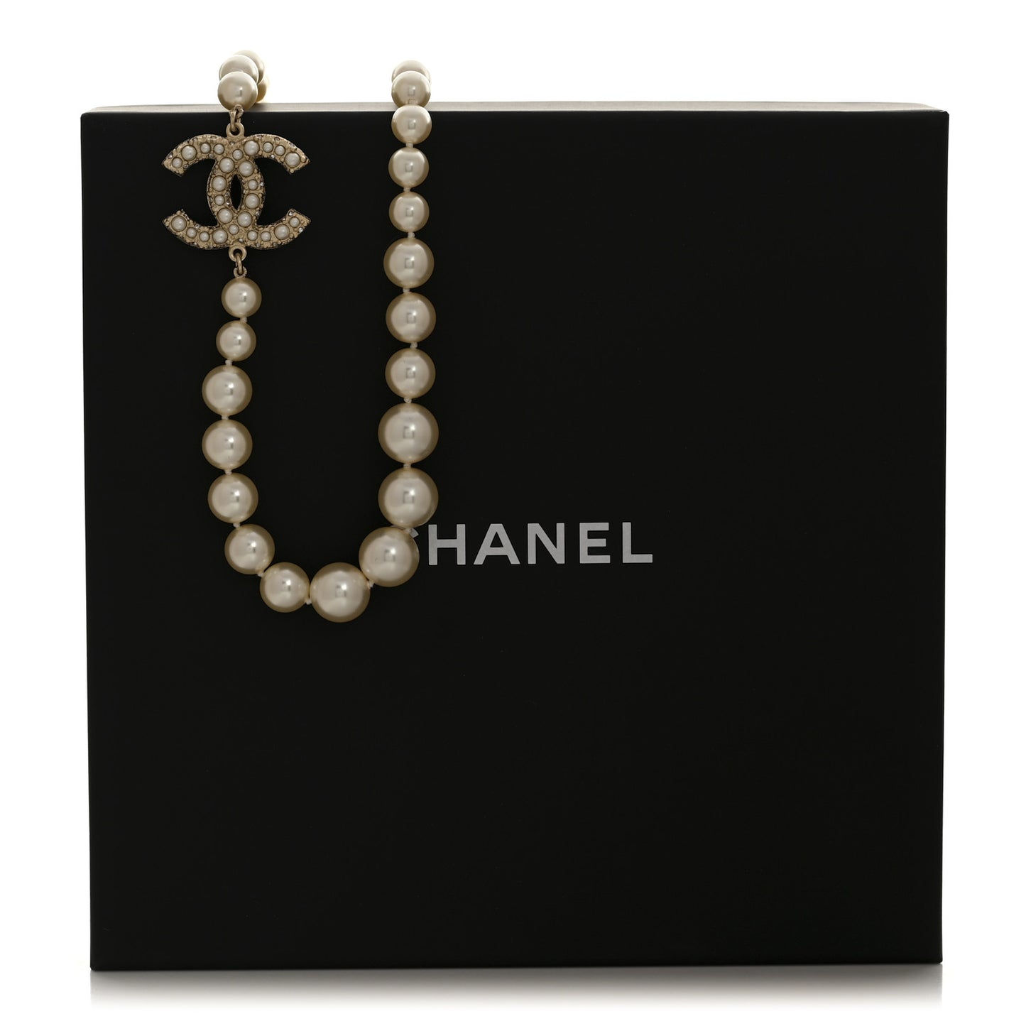 Pearl CC 100th Anniversary Necklace Light Gold