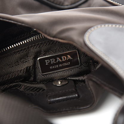 Prada Tessuto Nylon Calfskin Hobo Moro 5 of 9