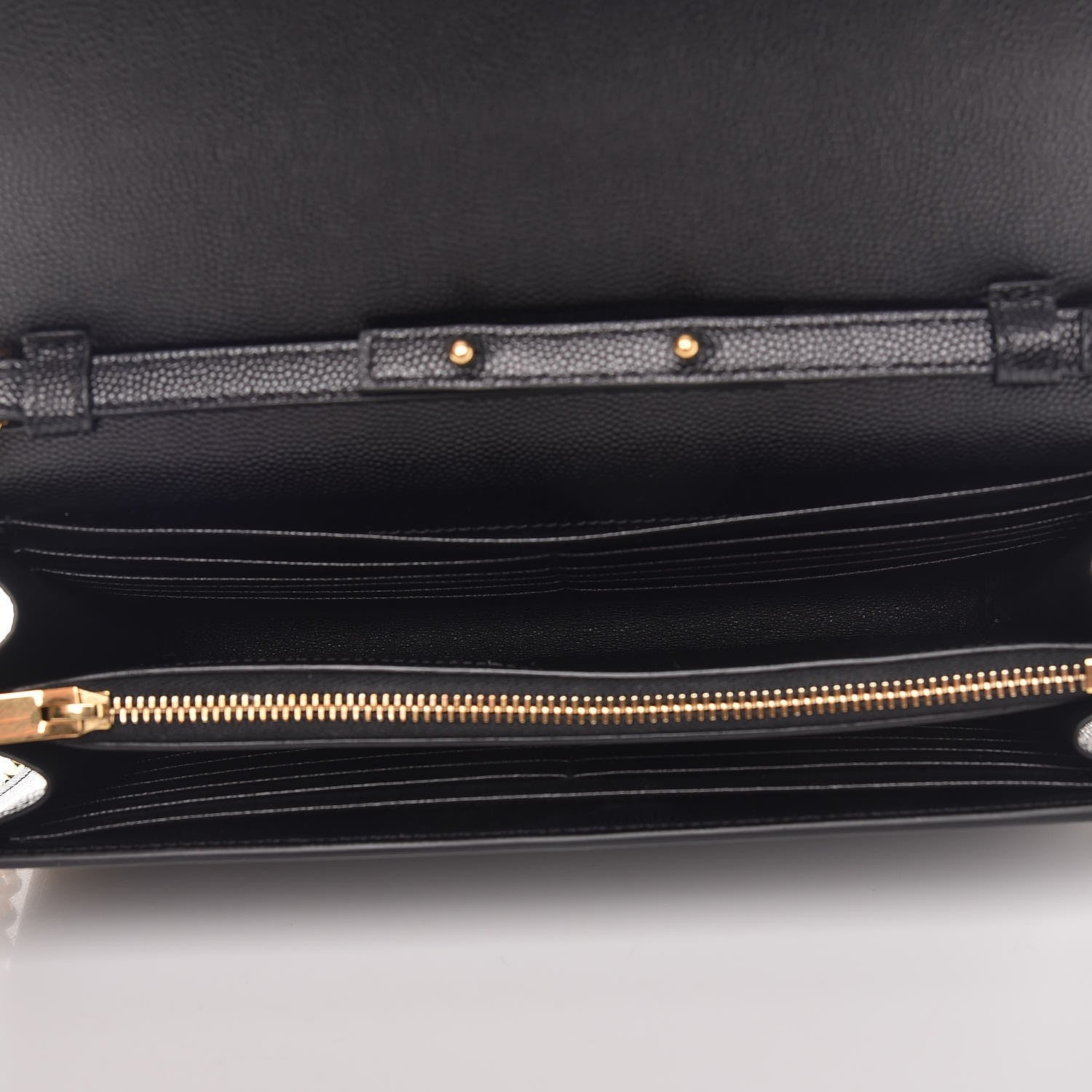 Saint Laurent Grain De Poudre Star Studded Monogram Wallet on Chain Black 5 of 8