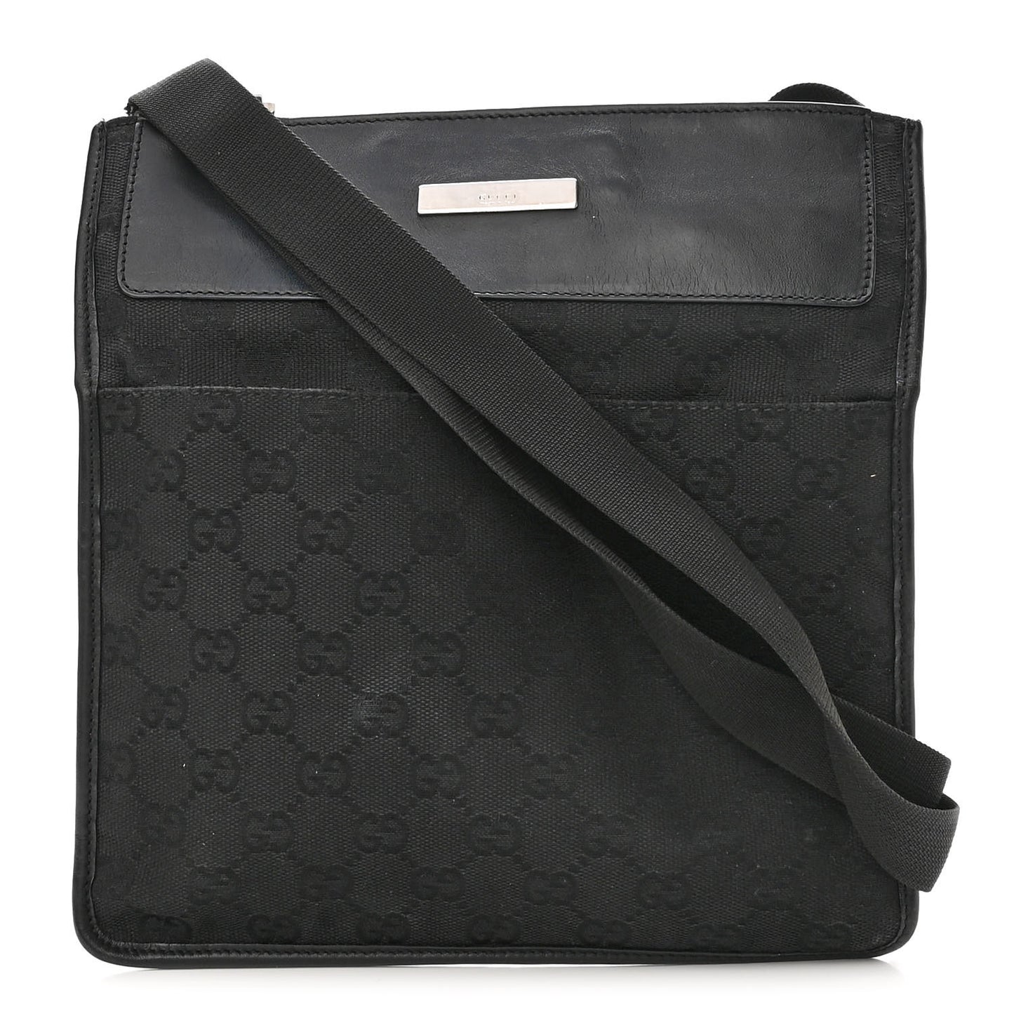 GG Monogram Messenger Crossbody Bag Black